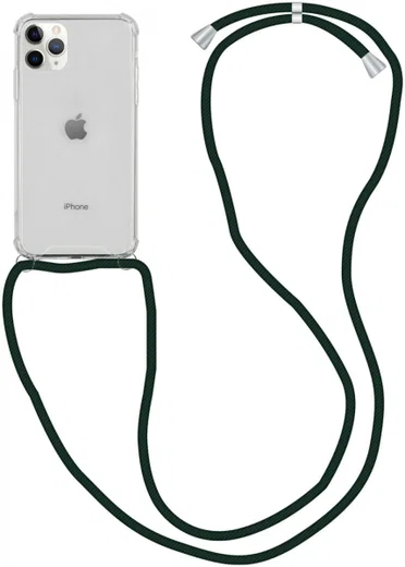 Apple iPhone 12 Pro Max Hoesje Back Cover met Koord Zwart afbeelding 1