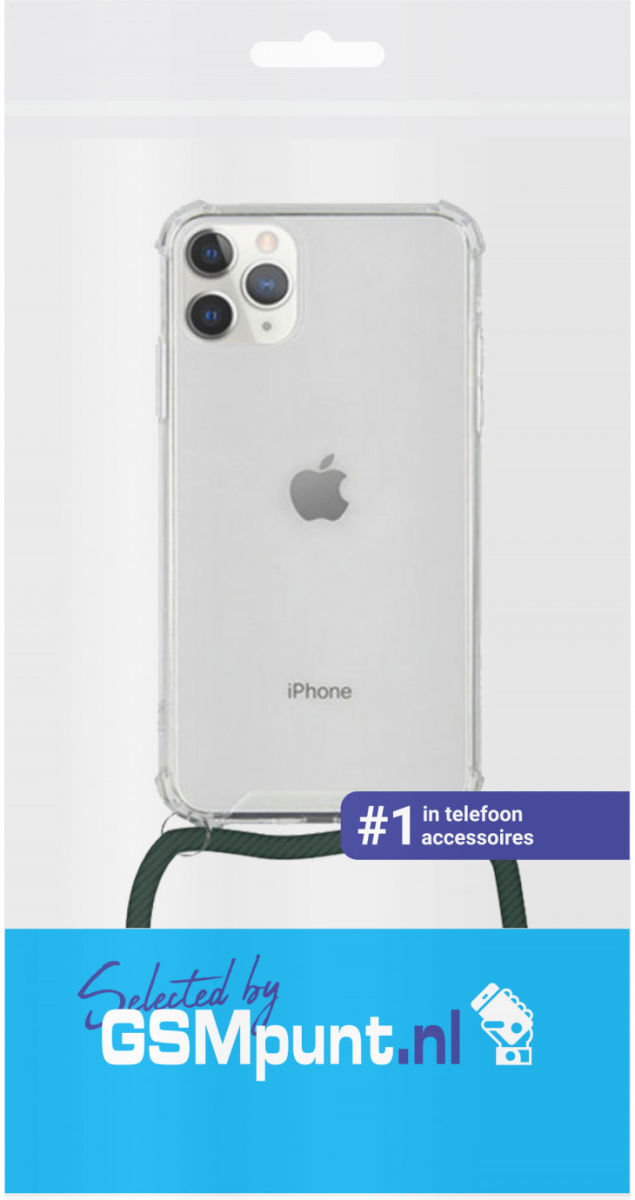 Apple iPhone 12 Pro Max Hoesje Back Cover met Koord Zwart afbeelding 2