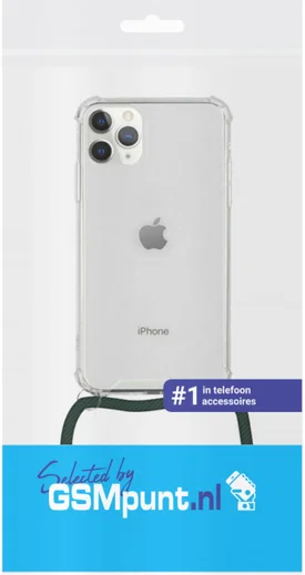 Apple iPhone 12 Pro Max Hoesje Back Cover met Koord Zwart afbeelding 2