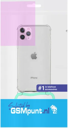 Apple iPhone 12 Pro Max  Hoesje Back Cover met Koord Mint Groen afbeelding 2