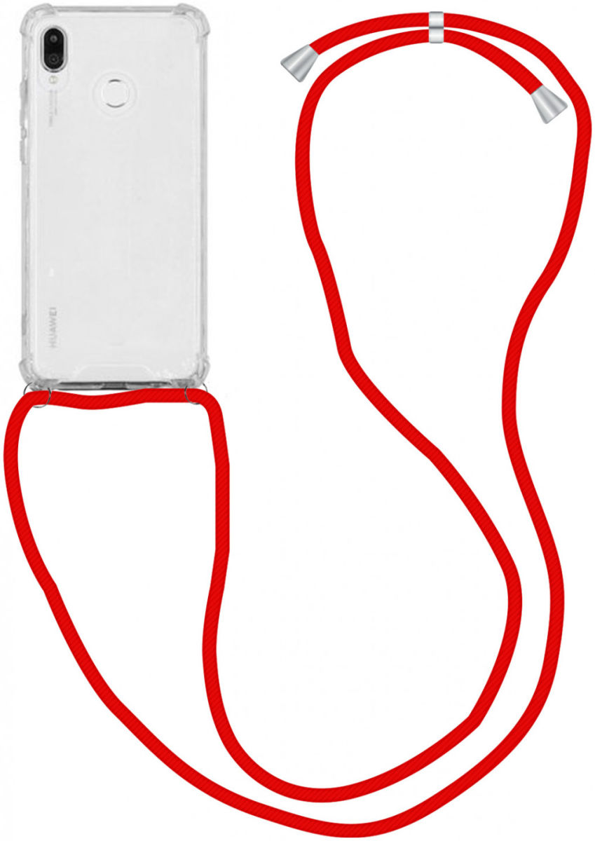 Huawei P20 Lite Hoesje Back Cover met Koord Rood afbeelding 1