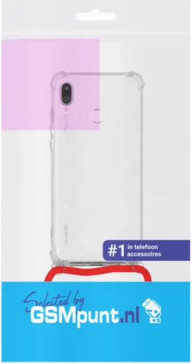 Huawei P20 Lite Hoesje Back Cover met Koord Rood afbeelding 2