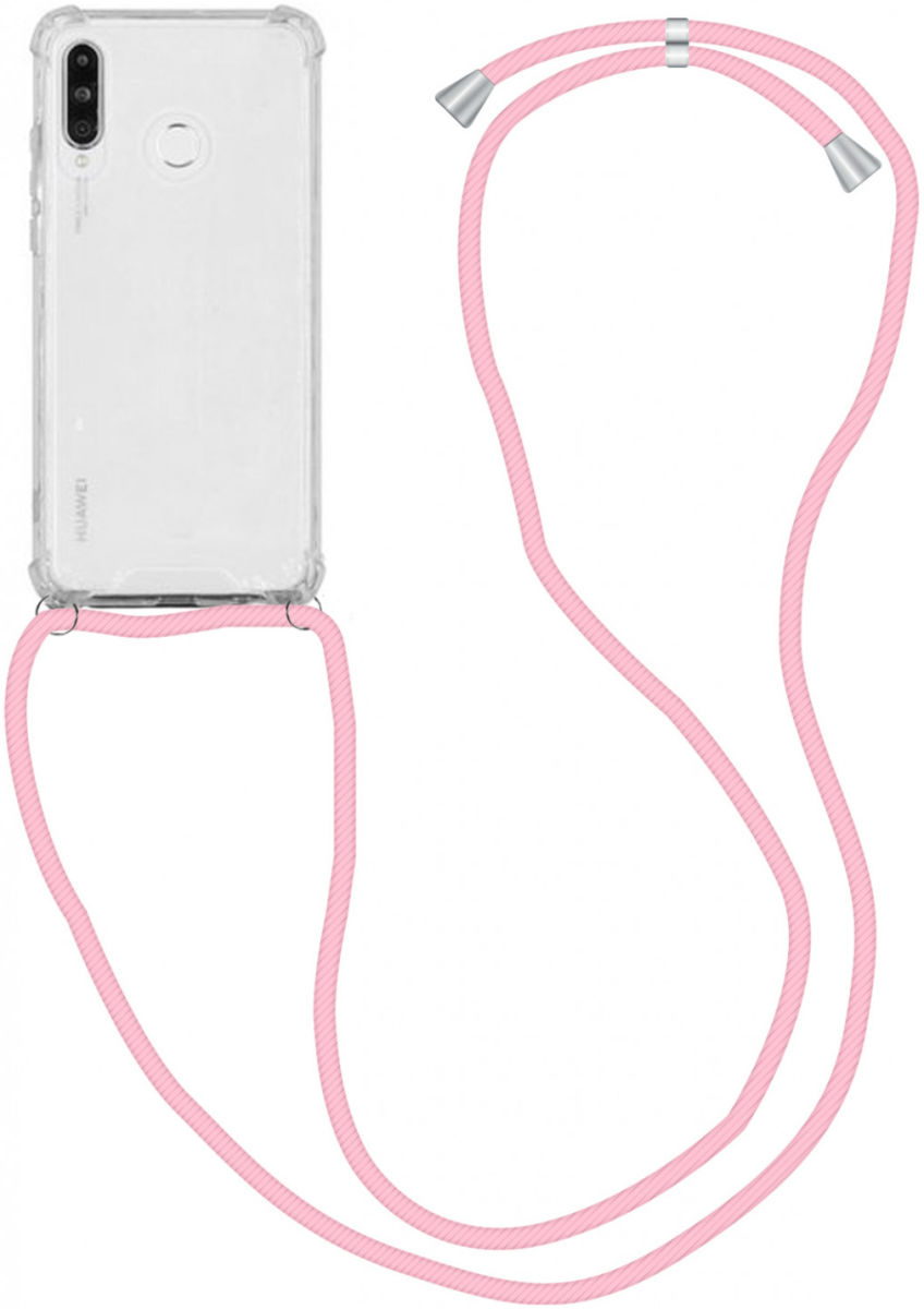 Huawei P30 Lite Hoesje Back Cover met Koord Roze afbeelding 1