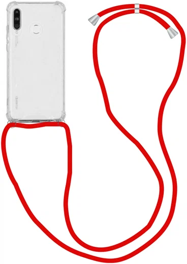 Huawei P30 Lite Hoesje Back Cover met Koord Rood afbeelding 1