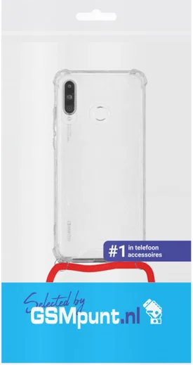 Huawei P30 Lite Hoesje Back Cover met Koord Rood afbeelding 2