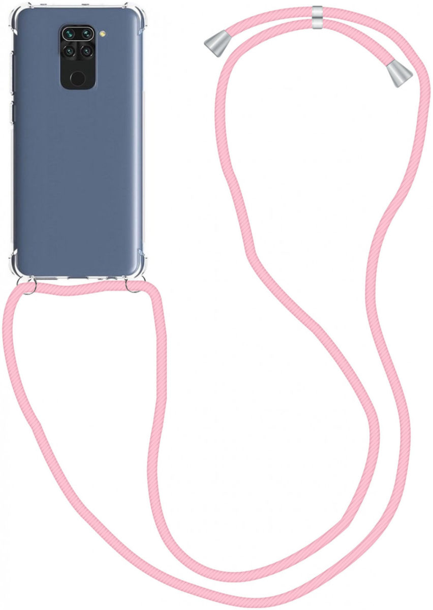 Xiaomi Redmi Note 9S / 9 Pro Hoesje Back Cover met Koord Roze afbeelding 1