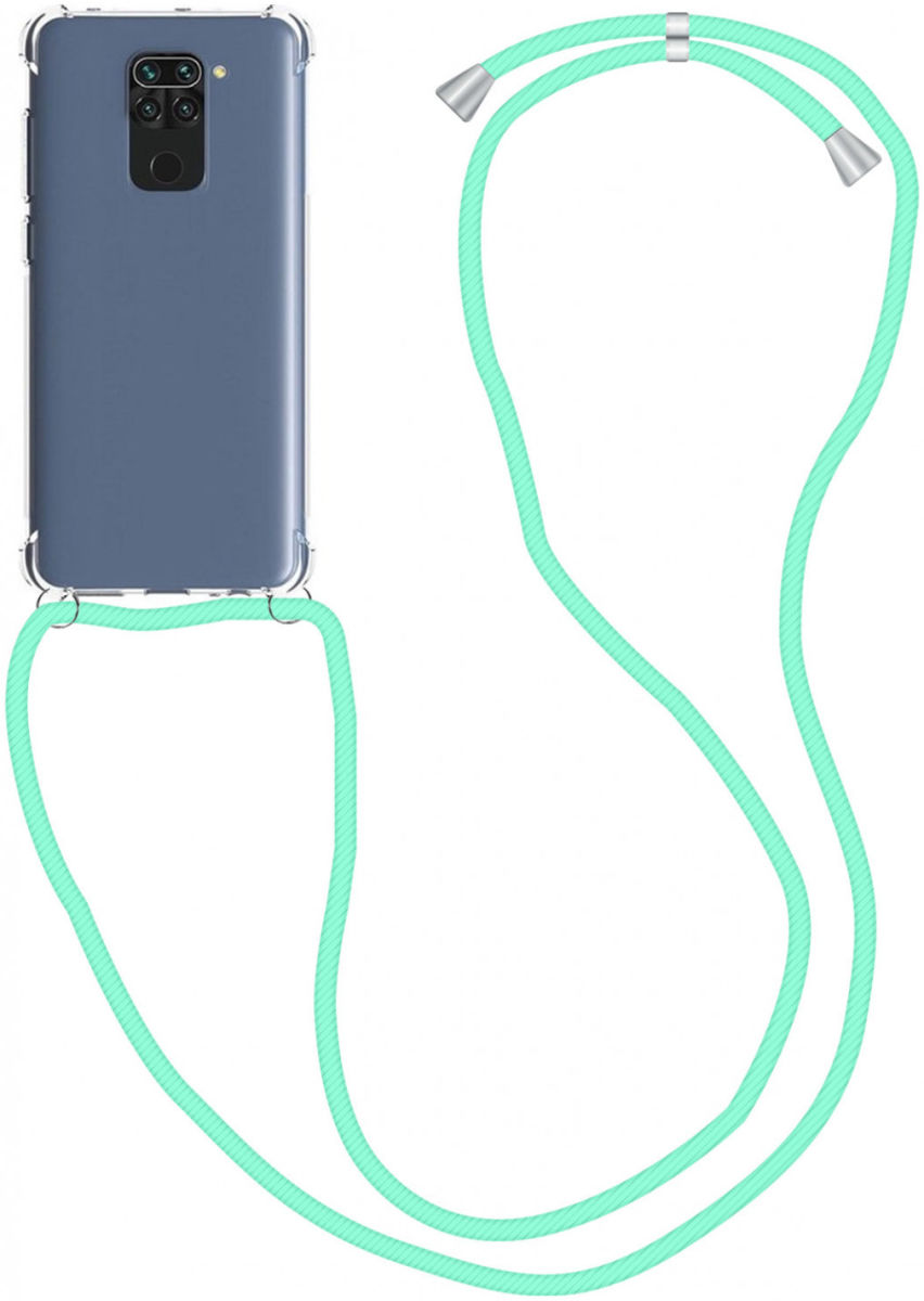 Xiaomi Redmi Note 9 Hoesje Back Cover met Koord Mint Groen afbeelding 1