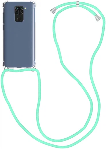 Xiaomi Redmi Note 9 Hoesje Back Cover met Koord Mint Groen afbeelding 1
