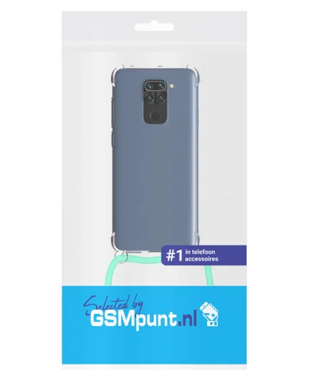Xiaomi Redmi Note 9 Hoesje Back Cover met Koord Mint Groen afbeelding 2