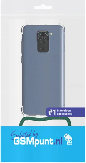 Xiaomi Redmi Note 9 Hoesje Back Cover met Koord Donker Groen afbeelding 2