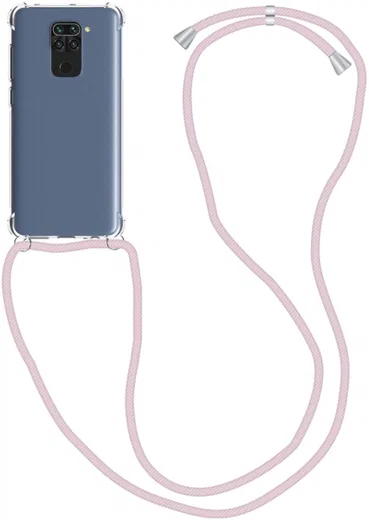 Xiaomi Redmi Note 9 Hoesje Back Cover met Koord Roze Goud afbeelding 1