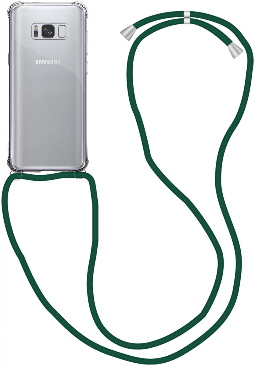 Samsung Galaxy S8 Hoesje Back Cover met Koord Donker Groen afbeelding 1