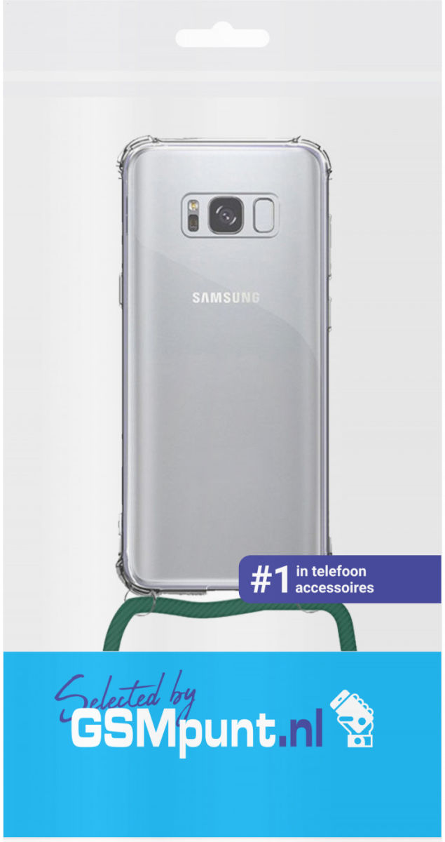 Samsung Galaxy S8 Hoesje Back Cover met Koord Donker Groen afbeelding 2