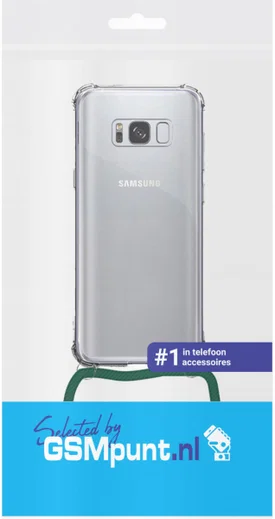 Samsung Galaxy S8 Hoesje Back Cover met Koord Donker Groen afbeelding 2