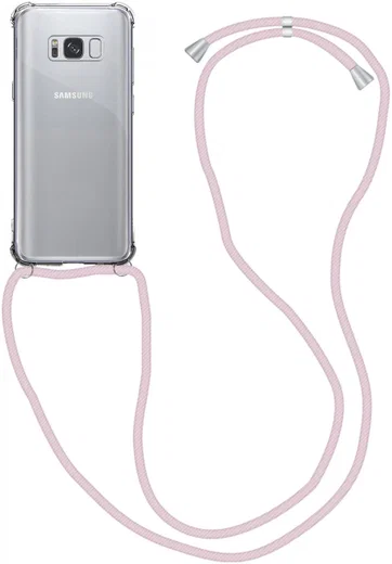 Samsung Galaxy S9 Hoesje Back Cover met Koord Roze Goud afbeelding 1