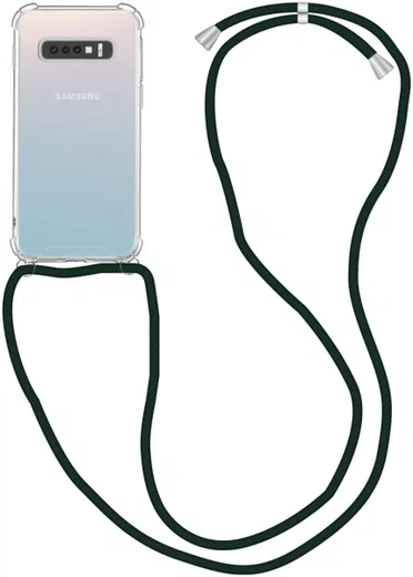 Samsung Galaxy S10 Hoesje Back Cover met Koord Zwart afbeelding 1