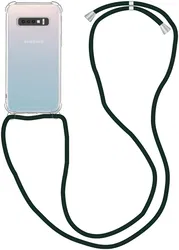 Samsung Galaxy S10 Hoesje Back Cover met Koord Zwart afbeelding