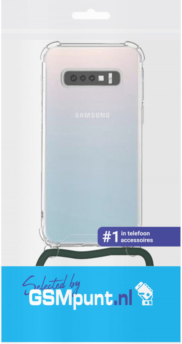 Samsung Galaxy S10 Hoesje Back Cover met Koord Zwart afbeelding 2