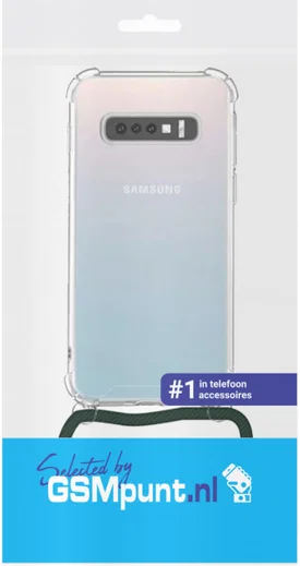 Samsung Galaxy S10 Hoesje Back Cover met Koord Zwart afbeelding 2
