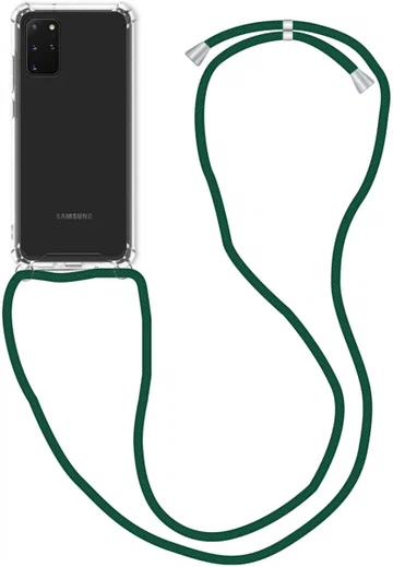 Samsung Galaxy S20 Hoesje Back Cover met Koord Donker Groen afbeelding 1