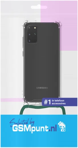 Samsung Galaxy S20 Hoesje Back Cover met Koord Donker Groen afbeelding 2