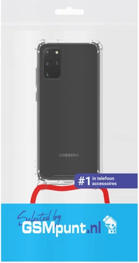 Samsung Galaxy S20 Hoesje Back Cover met Koord Rood afbeelding 3