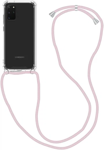 Samsung Galaxy S20 Hoesje Back Cover met Koord Roze Goud afbeelding 1