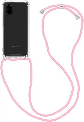 Samsung Galaxy S20 Plus Hoesje Back Cover met Koord Roze afbeelding 1