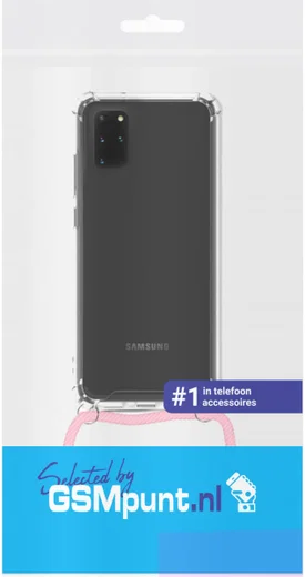 Samsung Galaxy S20 Plus Hoesje Back Cover met Koord Roze afbeelding 2