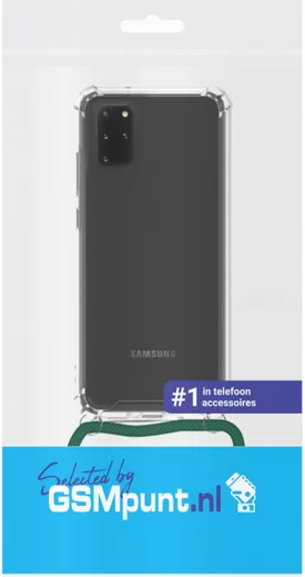 Samsung Galaxy S20 Plus Hoesje Back Cover met Koord Donker Groen afbeelding 3