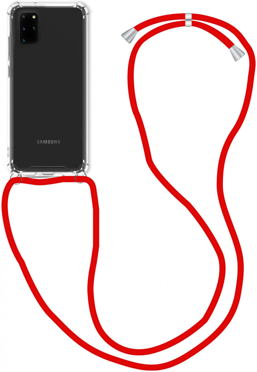 Samsung Galaxy S20 Plus Hoesje Back Cover met Koord Rood afbeelding 1