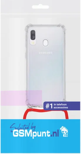 Samsung Galaxy A40 Hoesje Back Cover met Koord Rood afbeelding 2