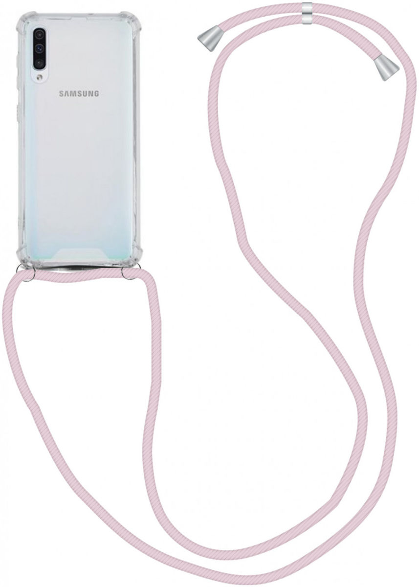 Samsung Galaxy A50 Hoesje Back Cover met Koord Roze Goud afbeelding 1