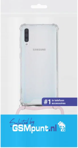 Samsung Galaxy A50 Hoesje Back Cover met Koord Roze Goud afbeelding 3