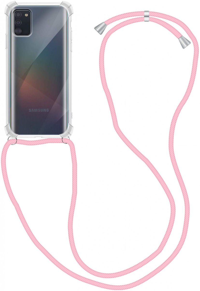 Samsung Galaxy A41 Hoesje Back Cover met Koord Roze afbeelding 1