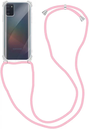 Samsung Galaxy A41 Hoesje Back Cover met Koord Roze afbeelding 1