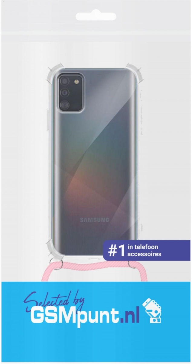 Samsung Galaxy A41 Hoesje Back Cover met Koord Roze afbeelding 3
