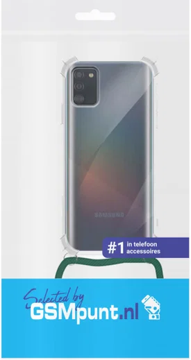 Samsung Galaxy A41 Hoesje Back Cover met Koord Donker Groen afbeelding 2