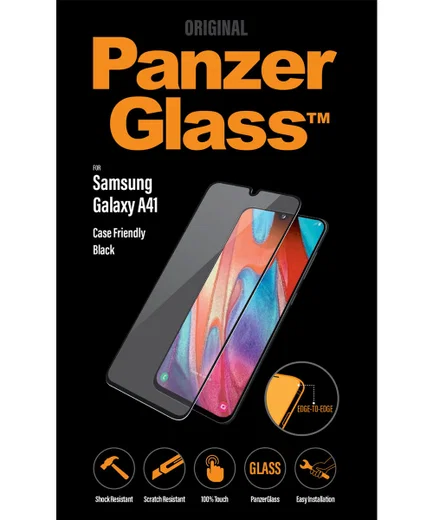 PanzerGlass Samsung Galaxy A41 Screenprotector Case Friendly Zwart afbeelding 1