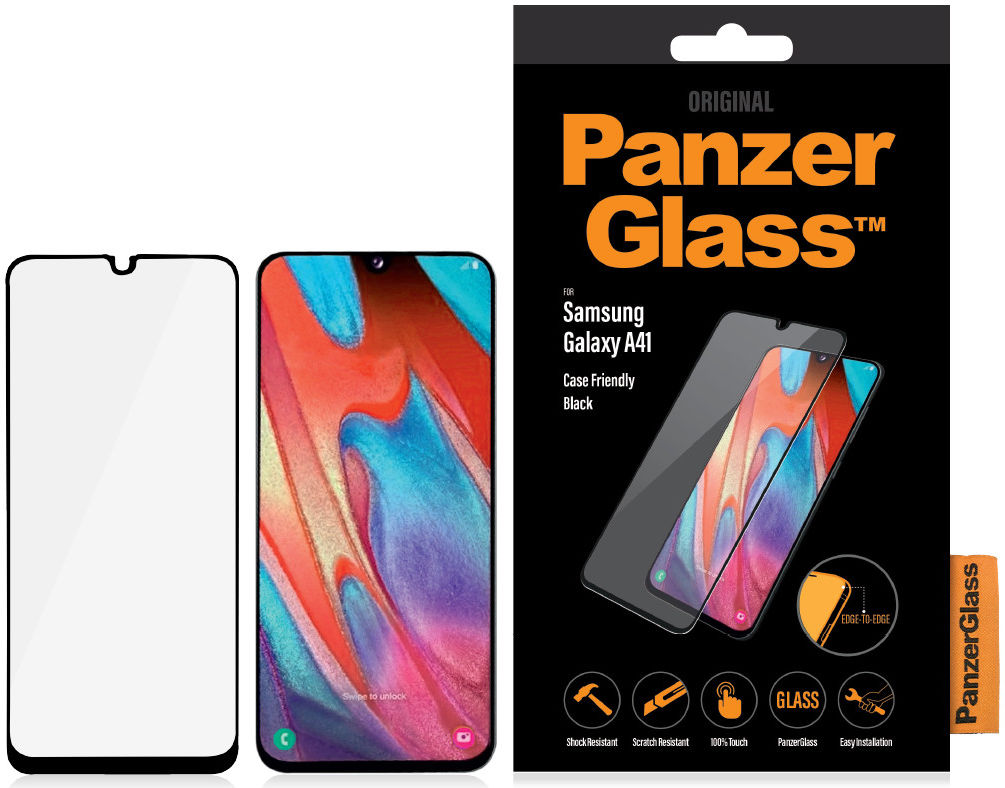PanzerGlass Samsung Galaxy A41 Screenprotector Case Friendly Zwart afbeelding 3
