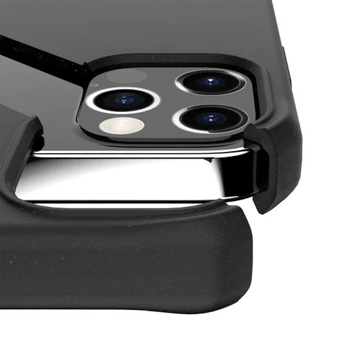 ITSKINS Feronia Bio iPhone 12 Pro Max Hoesje Duurzaam Materiaal Zwart afbeelding 2