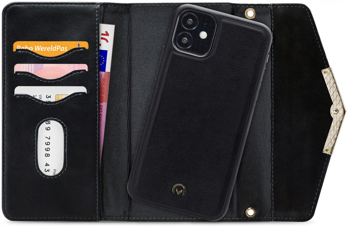 Mobilize Velvet Clutch Apple iPhone 12 Mini Hoesje Deep Black afbeelding 1