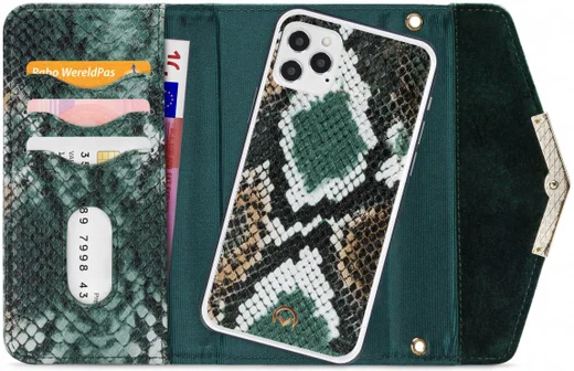 Mobilize Velvet Clutch Apple iPhone 12 / 12 Pro Hoesje Green Snake afbeelding 1