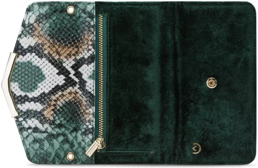 Mobilize Velvet Clutch Apple iPhone 12 / 12 Pro Hoesje Green Snake afbeelding 5