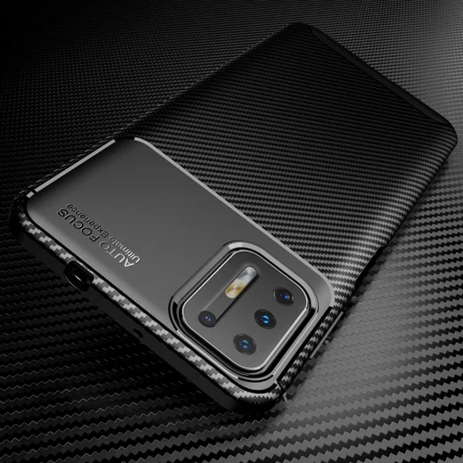 Motorola Moto G9 Plus Hoesje Siliconen Carbon Back Cover Zwart afbeelding 6