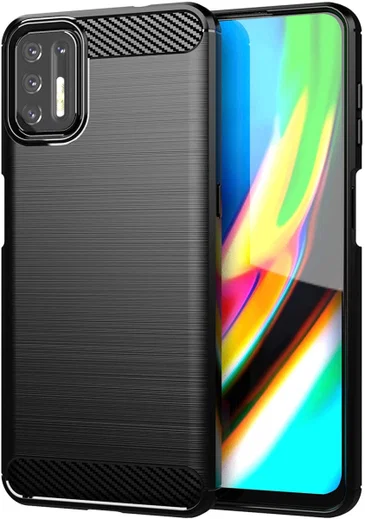 Motorola Moto G9 Plus Hoesje Geborsteld TPU Zwart afbeelding 1