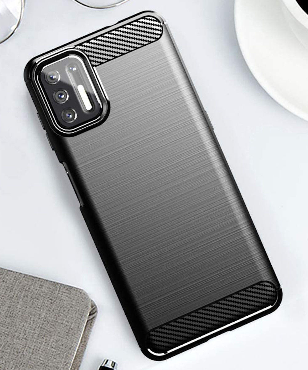 Motorola Moto G9 Plus Hoesje Geborsteld TPU Zwart afbeelding 6
