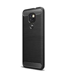 Motorola Moto G9 Play / Moto E7 Plus Geborsteld TPU Flexibel Zwart afbeelding