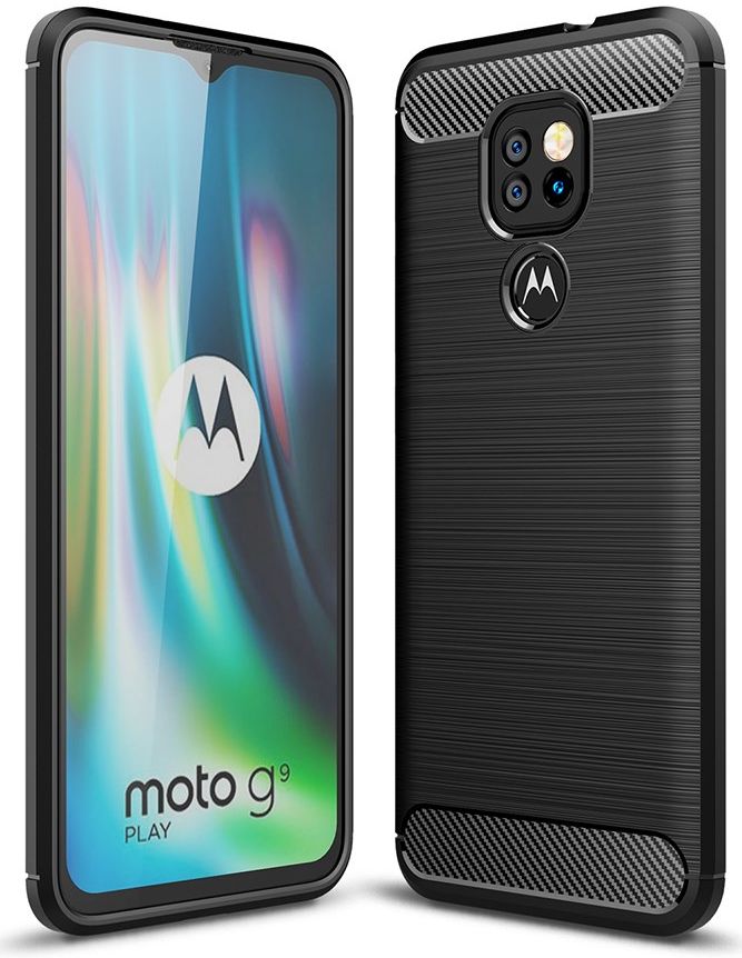 Motorola Moto G9 Play / Moto E7 Plus Geborsteld TPU Flexibel Zwart afbeelding 2