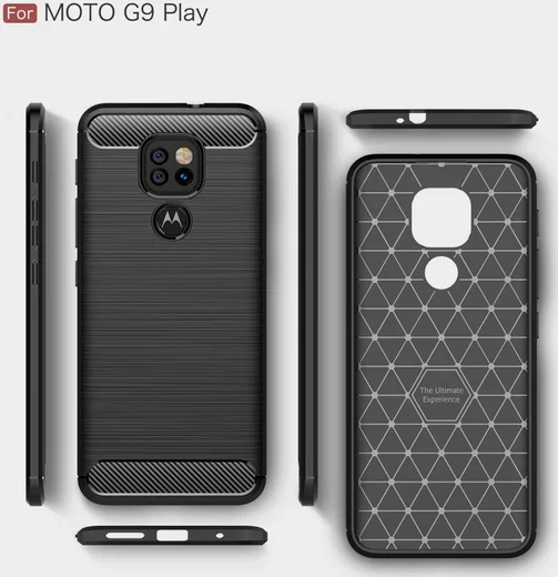 Motorola Moto G9 Play / Moto E7 Plus Geborsteld TPU Flexibel Zwart afbeelding 6